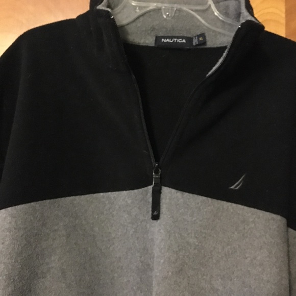 Nautica Men's 1/4 Zip Medium Long Sleeve Fleece Pullover Coat Color Block (T117) - Picture 3 of 7